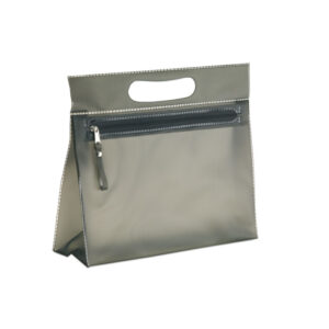 Trousse de toilette en PVC transparent avec fermeture éclair - Noir